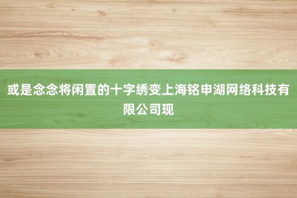 或是念念将闲置的十字绣变上海铭申湖网络科技有限公司现